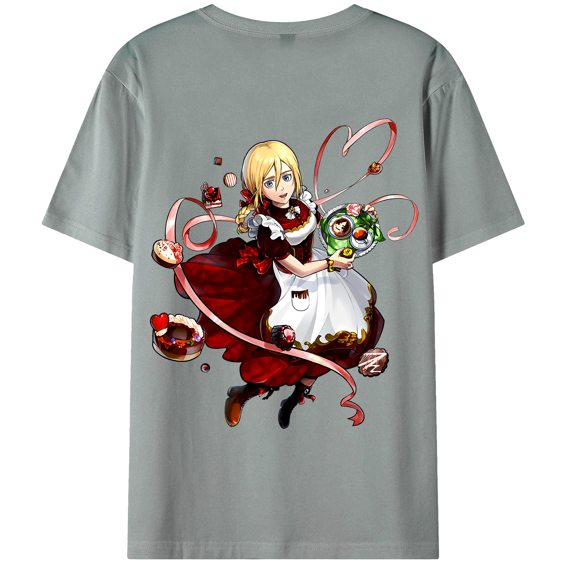 （画像用） 進撃の巨人 クリスタ·レンズ Attack on Titan Christa Lenz 綿100％ メンズ半袖Tシャツ（バックプリント） 通気性